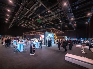 A trade show in the Europa-Park Arena. 