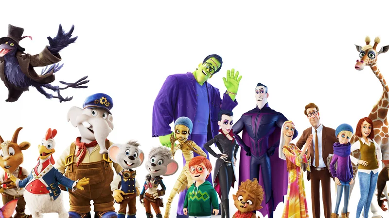 The various characters from the story worlds of MACK Animation.