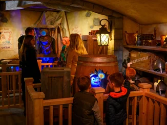 Lovingly decorated waiting area at Snorri Touren in Europa-Park.