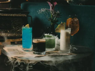 Exclusive drinks in a stylish, mysterious atmosphere Cocktails in a mysterious atmosphere.