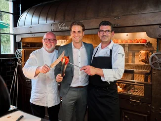 Holger Strütt, Thomas Mack and Philippe Peuple at the opening of the Amitié restaurant.
