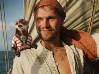 Bartholomeus van Robbemond with his mischievous otter Jopie.