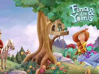Couverture colorée de la série de livres pour enfants Fina et les Yomis.