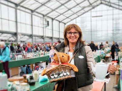 Marianne Mack at the annual charity flea market organised by the non-profit organisation Santa Isabel e. V.
