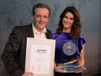 Michael Mack and his wife Miriam with the ‘Hotelier of the Year’ award.