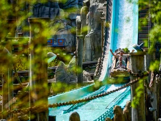 The Tirol Log Flume family attraction at Europa-Park.