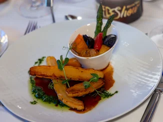 A main course from the four-course menu of the Europa-Park Dinner-Show.