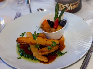 A main course from the four-course menu of the Europa-Park Dinner-Show.