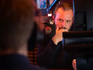 Michael Mack during a podcast recording at Studio 78 in Europa-Park.