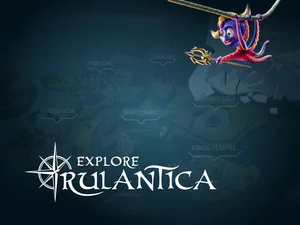 The map of Rulantica with the inscription ‘Explore Rulantica’ and Snorri.
