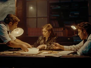 Nikola Tesla and his colleagues in the short film for Voltron 4D.