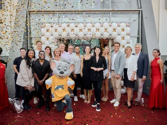 Katja Mack, together with the Mack family and her team, at the grand re-opening of the TALENT ACADEMY at Europa-Park in Rust.