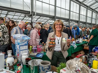 Marianne Mack at the Charity Flea market in the Europa-Park Garden Centre.