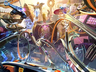 Une ville futuriste dotée de nombreux circuits de course.
