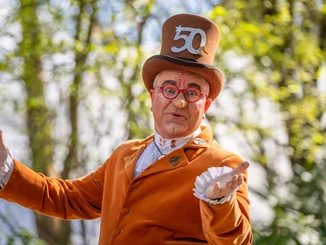 Charly Pantho at the parade marking the 50th anniversary of Europa-Park.