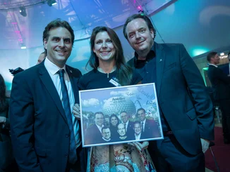 Thomas, Ann-Kathrin and Michael Mack at the ‘Hotelier of the Year’ awards ceremony.