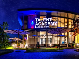 The exterior of the new TALENT ACADEMY Europa-Park building in Rust.