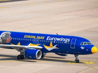 Eurowings Airbus 320 Ein Airbus 320 von Eurowings mit Logo des Europa-Park und Print der Euromaus.