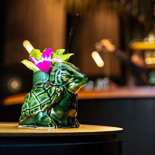 Exclusive Eatrenalin cocktail 'Haitiki' Eatrenalin cocktail ‘Haitiki’ in a turtle jar