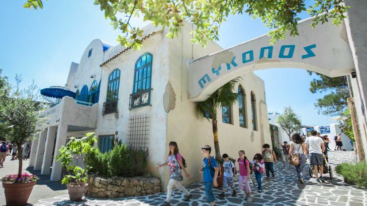 The beautifully authentic Greek themed area at Europa-Park.