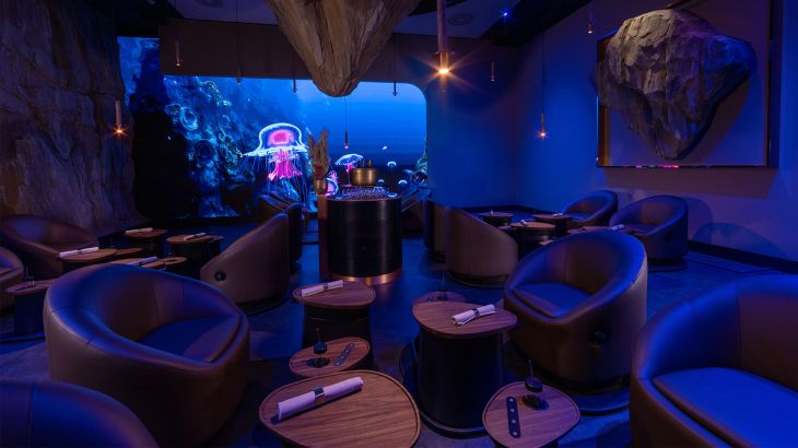 Der Raum "Ocean" in der Dinner Experience Eatrenalin.