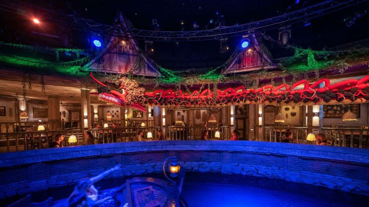 View of the Bamboe Baai restaurant in the Dutch themed area of Europa-Park.